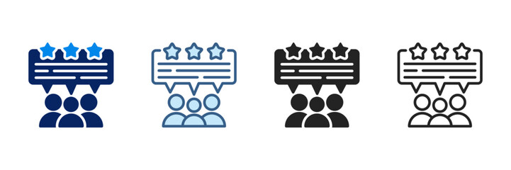 Testimonial Icon Set Multiple Style Vector Illustration