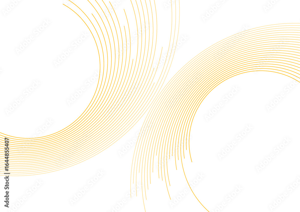 Poster orange white minimal round lines abstract futuristic tech background. vector digital art design