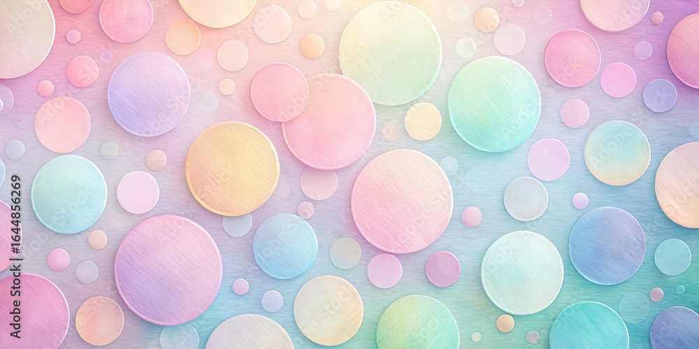 Poster photo of pastel circles create a soft and dreamy background, perfect for adding a touch of whimsy an