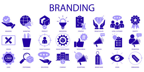 Set of Branding Icons or symbols Vector fully editable file.