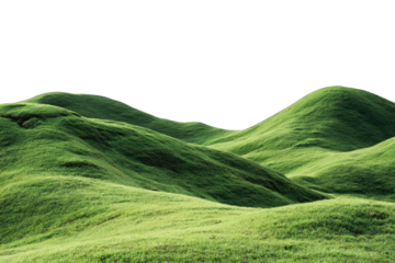 Lush green hills rolling gently across a landscape