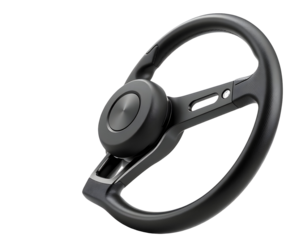 Black Steering Wheel Modern Car Interior Component
