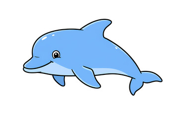 Obraz premium Friendly Dolphin Illustration Aquatic Mammal Graphic isolated on transparent background