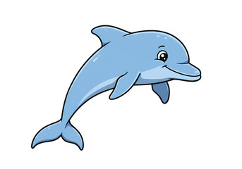 Obraz premium Cartoon Dolphin Illustration Playful Aquatic Mammal Graphic isolated on transparent background