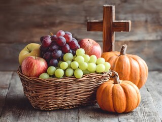 Thanksgiving Fruit in a Basket
