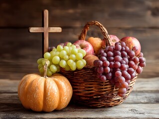 Thanksgiving Fruit in a Basket