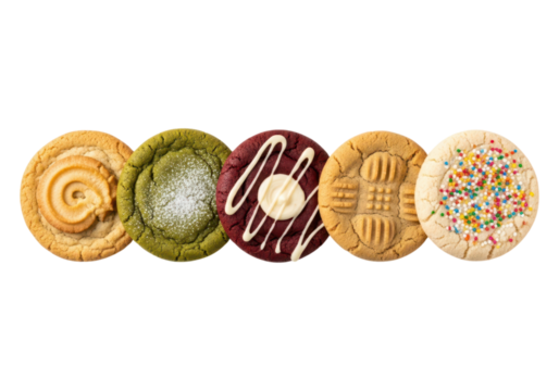 Assortment of cookies isolated on transparent background - Powered by Adobe