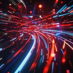 geometric light trails forming shapes