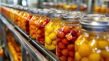 In a canning food factory, the first step involves selecting high-quality raw materials, followed by cleaning, cutting, and blanching before canning