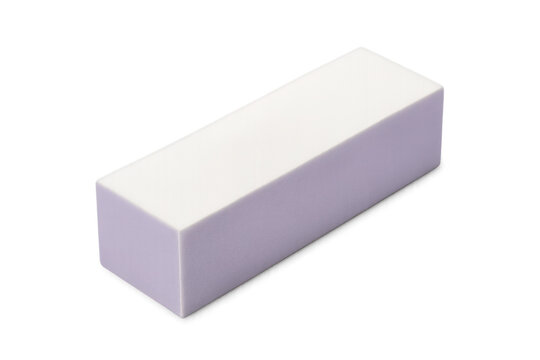 White and purple nail buffer block on transparent background