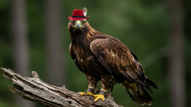 Dapper Golden Eagle in a Hat