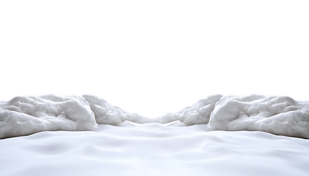 White Snow Drifts on Black Background Winter Scene