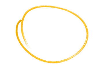 Yellow pencil highlight circle mark isolated on transparent background
