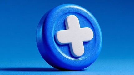 Blue circular icon featuring a white medical cross symbol perfect for healthcare website banners and applications.