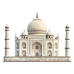 Taj mahal india landmark isolated on transparent background