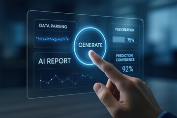 AI Report Generation Dashboard with Data Parsing, Confidence Score and File Creation Progress
