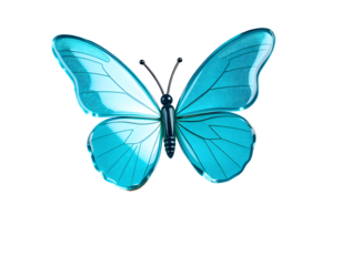 Turquoise Butterfly Illustration on Transparent Background