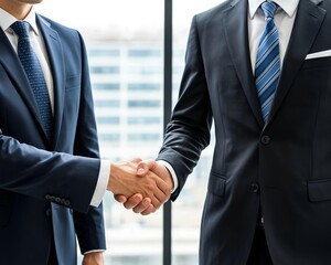 A businesslike handshake. Two businessmen made a deal