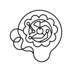 Brain line art, brain line art vector
