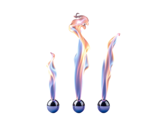 Abstract Flames in Glass Orbs A Colorful Display