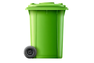Classification garbage with three trash yellow red green open lid on pink background environmental conservation concept waste sorting cartoon minimal 3d render illustration