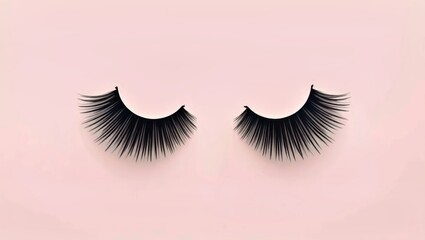 Cluster. Diy lashes Wispy Lash shampoo Angel Cat eye tech Kiss falscara Flutterhabit Lashify Glamnetic Fluffy black false eyelashes on pink background, beauty makeu