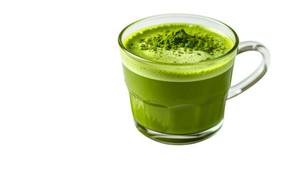 Healthy fresh green vegetable smoothie in a glass isolated on white