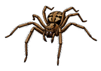 Fototapeta premium Closeup of a Brown Spider isolated on transparent background