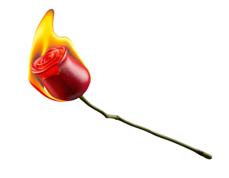 Burning Rose A Passionate Flame of Love and Romance - Powered by Adobe