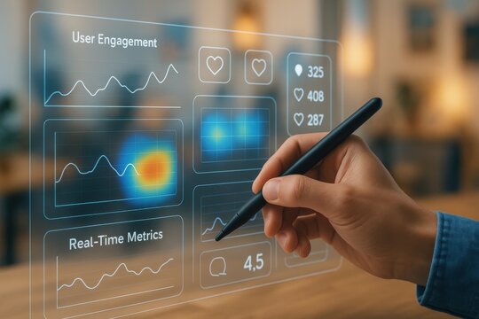 User Engagement Analytics Interface with Heatmaps, Real-Time Metrics and Social Media Reactions
 - Powered by Adobe