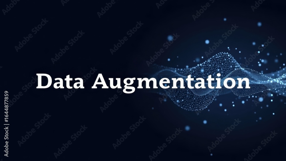 Poster data augmentation. data augmentation concept with glowing blue digital
