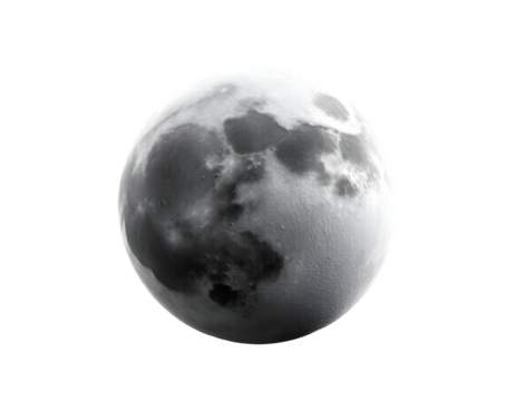 Realistic Render of the Moon with Visible Craters and Surface Details