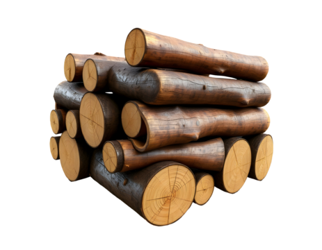 Pile of Firewood Logs Ready for Burning