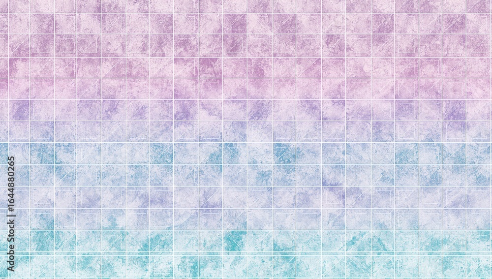 Poster pastel gradient square tile arrangement displaying faded textures with symmetrical patterns