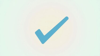 Blue check mark symbol on white background, verification concept, appr
