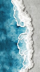 Coastal scene, textured water, white foam