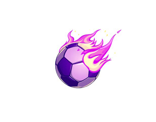 Obraz premium Flaming Soccer Ball with Purple and Pink Flames