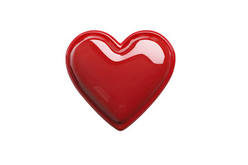 Fototapeta premium Red Heart on White Background PNG – Romantic Love Symbol, Valentine’s Day Decoration, and Simple Heart Icon with Transparent Background