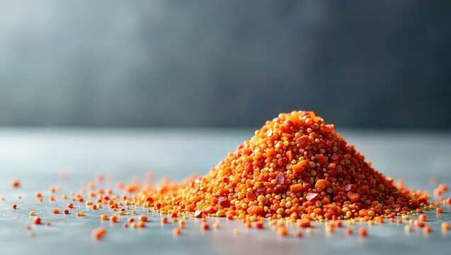Furikake Seasoning. Close-up of vibrant orange sea buckthorn berries h