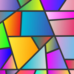 Abstract colorful polygon mosaic vector with stained glass style, ideal for prints, textiles, and digital art project