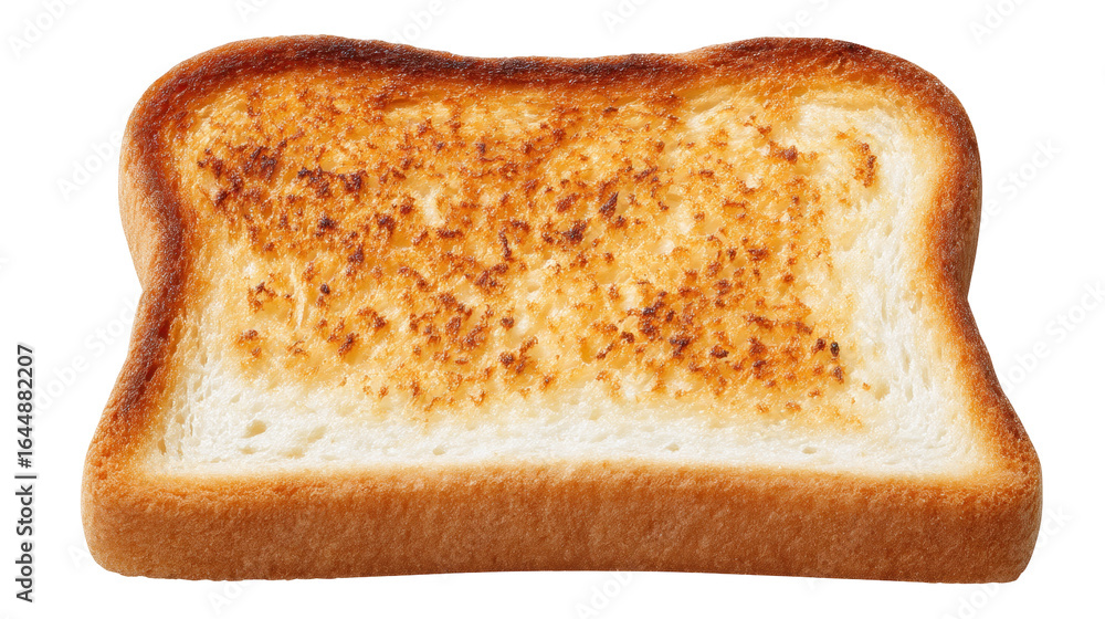 Poster toasted bread slice isolated on transparent background with crispy golden texture