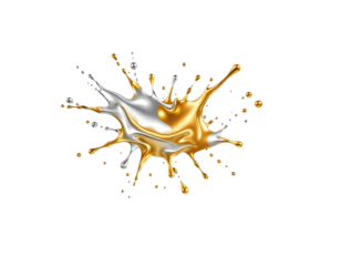Gold and Silver Splash with Transparent Background