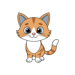 Cat illustration vector, cute cartoon cat vector