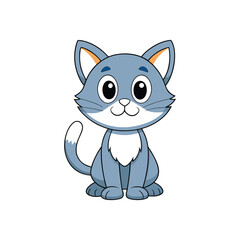 Cat illustration vector, cute cartoon cat vector