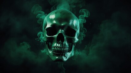 human skull in the dark