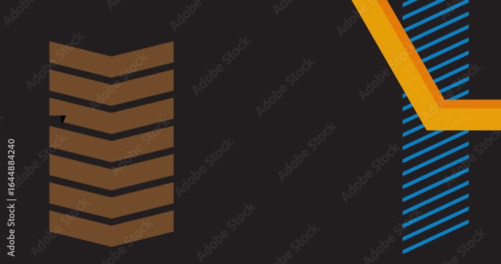 Poster geometrical graphic retro theme background animation with place for text. minimal geometric elements