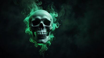 skull on black background