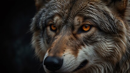 grey wolf portrait