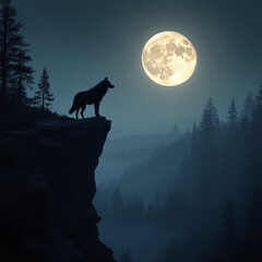 wolf howling at the moon