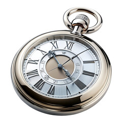 old pocket watch isolated on white background